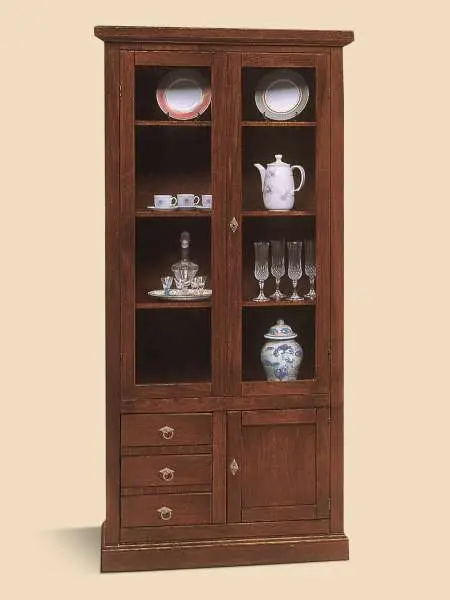 Art. 19/F Credenza Vetrina 2 ante vetro, 3 cassetti