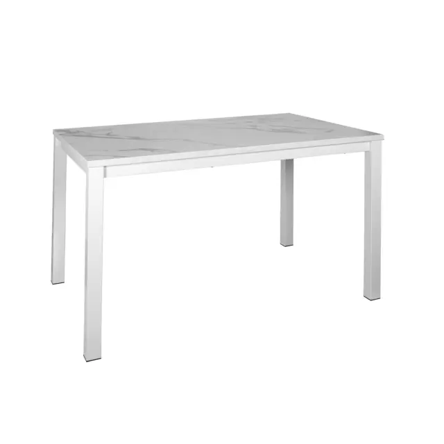Tavolo Riga Effetto Marmo Bianco Opaco
