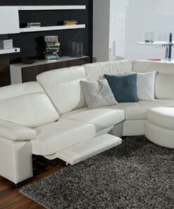 Divano 158x85cm design a due posti per salotto con pouf versatile