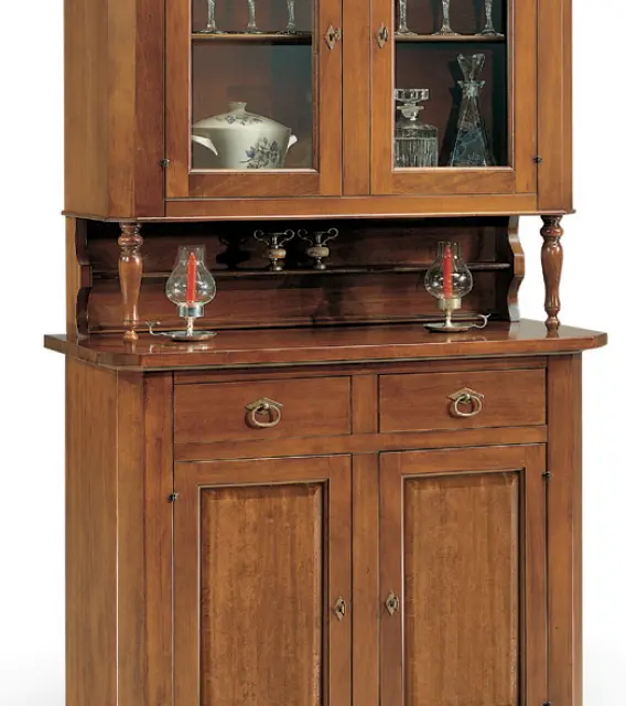 Credenza 2 ante con cristalliera e 2 cassetti