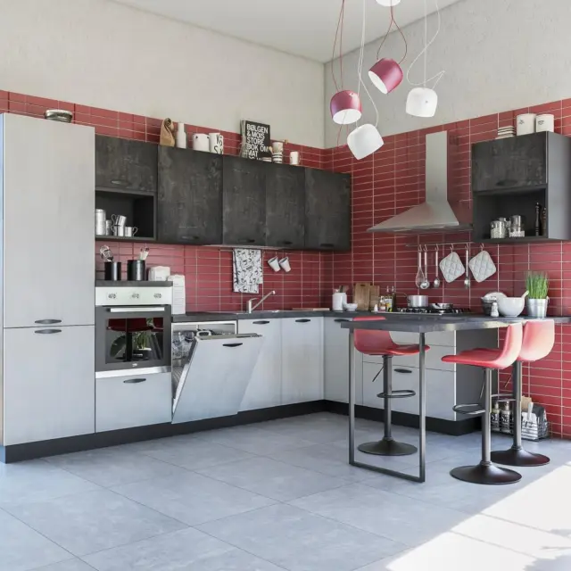 Cucina angolare con penisola Maya Anta Mira