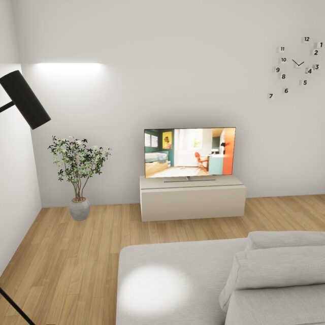 Base TV a terra con apertura a ribalta - 120cm